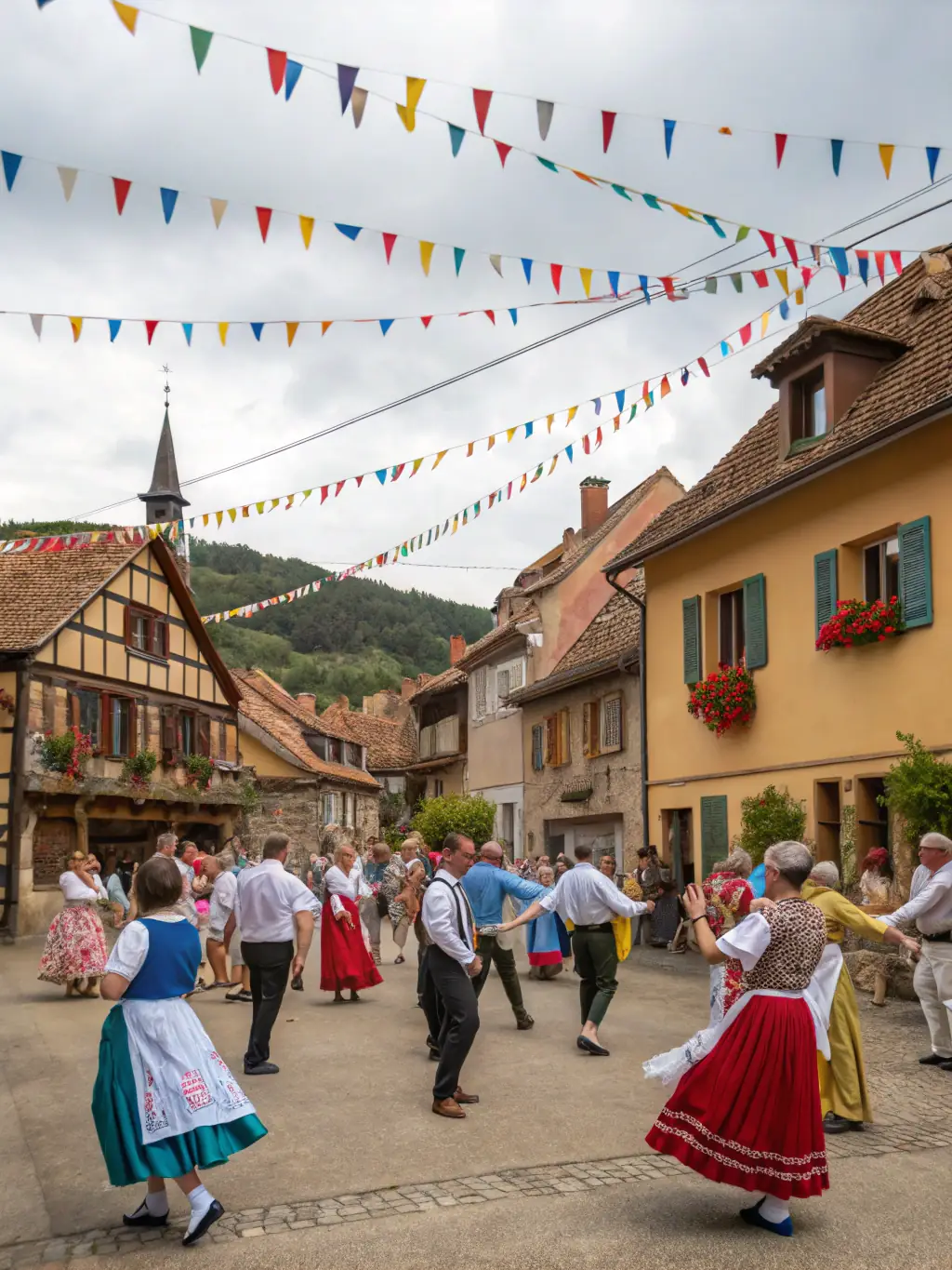 An image of a community event organized by the association, featuring traditional music, local crafts, and historical displays.
