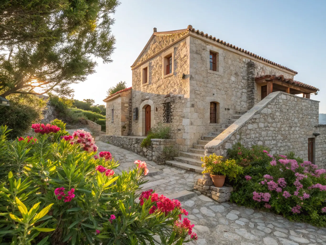 A picturesque photograph showcasing a beautifully restored historical building in Crocq, highlighting the positive impact of ASS SAUVEGARDE VIEUX CROCQ ENVIRONNEMENT's preservation efforts on the local landscape and community.